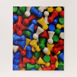 Colourful Pile of Wooden Game Pieces Jigsaw Puzzle
