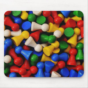 Colourful Pile of Wooden Game Pieces Mouse Mat