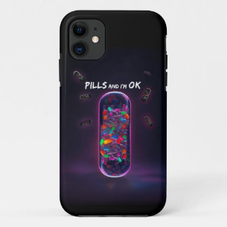 Colourful Pill cool medication trendy design iPhone 11 Case