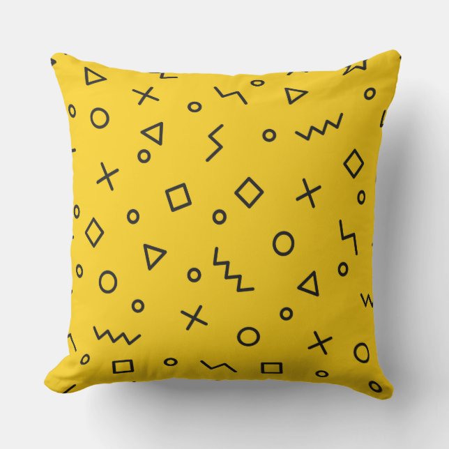 Colourful pillow with memphis hipster pattern (Front)