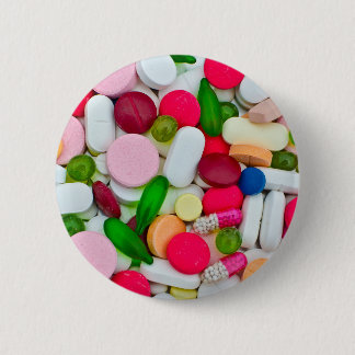 Colourful pills custom product 6 cm round badge