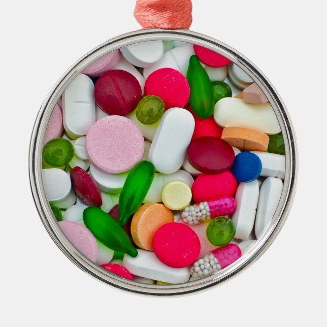 Colourful pills custom product metal tree decoration (Front)