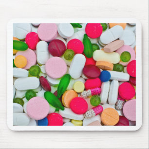 Colourful pills custom product mouse mat