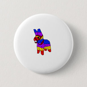 Colourful Piñata Cartoon for a Fiesta in Mexico 6 Cm Round Badge