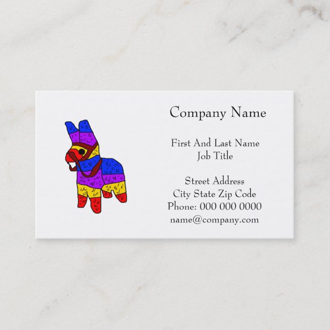 Colourful Piñata Cartoon for a Fiesta in Mexico  Business Card (Front)