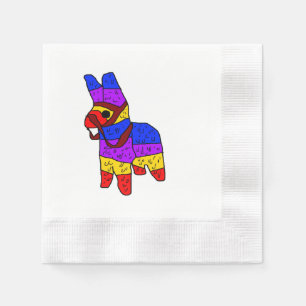 Colourful Piñata Cartoon for a Fiesta in Mexico Napkin