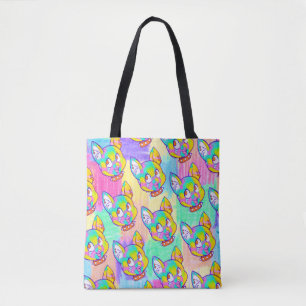 Colourful Pinata Kitten Doodle Dreamcore Kidcore Tote Bag