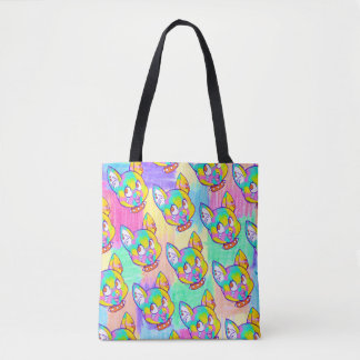 Colourful Pinata Kitten Doodle Dreamcore Kidcore Tote Bag