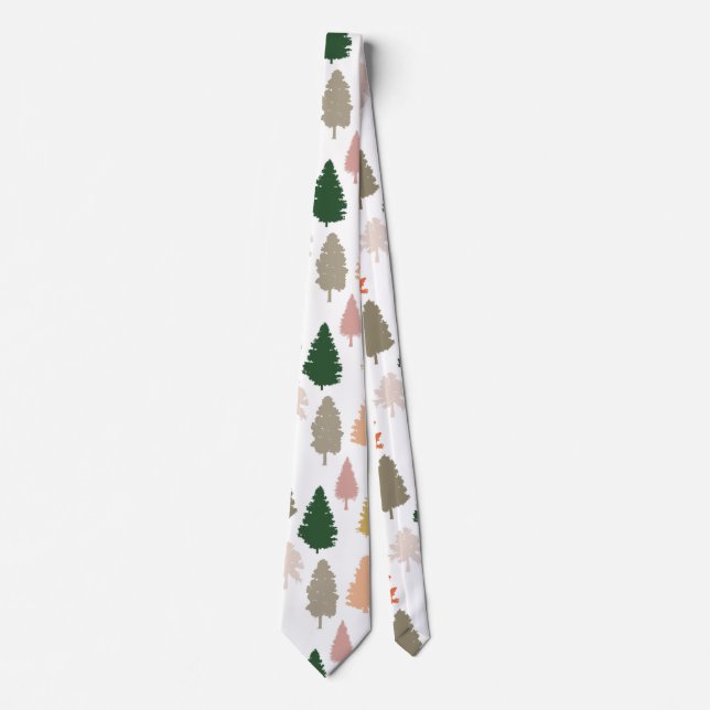 Colourful Pine Tree Pattern Tie (Front)