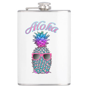 Colourful Pineapple Hawaiian Aloha Hip Flask