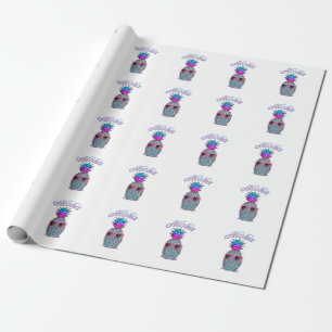 Colourful Pineapple Hawaiian Aloha Wrapping Paper