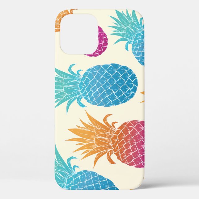 Colourful Pineapple Light Yellow Background Case-Mate iPhone Case (Back)
