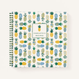 Colourful Pineapple Personalised Recipe Notebook