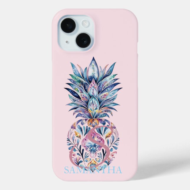 Colourful Pineapple Pink Case-Mate iPhone Case (Back)