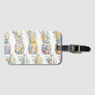 Colourful Pineapple Print Luggage Tag