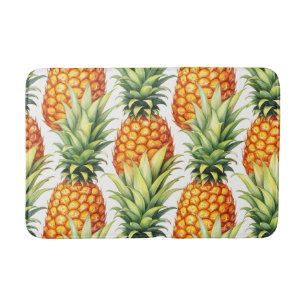 Colourful Pineapple Summer Tropical Pattern Bath Mat