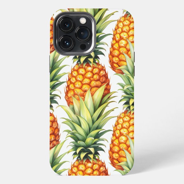 Colourful Pineapple Summer Tropical Pattern iPhone Case (Back)