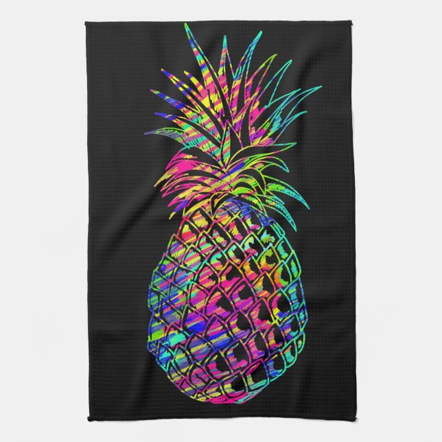 Colourful Pineapple Tea Towel (Vertical)