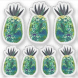 Colourful Pineapple Watercolor Art Green Set<br><div class="desc">Check out this colourful watercolor pineapple sticker set. I love stickers! What about you? Check out my shop for more pineapples,  broccoli,  birds,  flowers and lots more!</div>