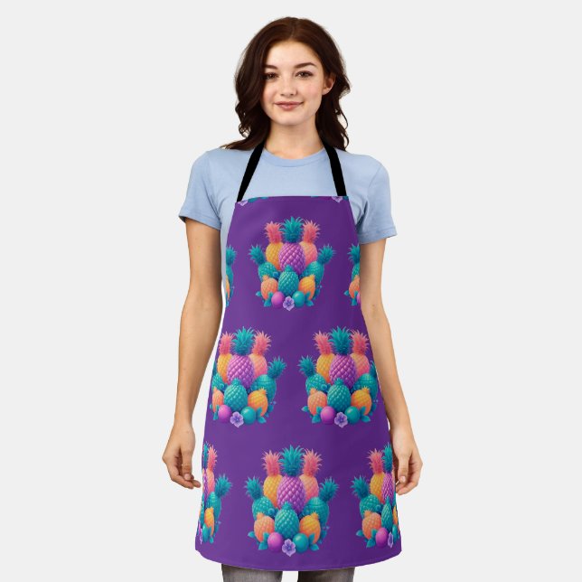 Colourful pineapples apron (Worn)