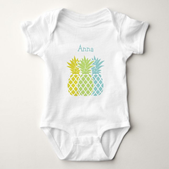 Colourful Pineapples Baby Bodysuit (Front)