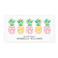 Colourful Pineapples Bookplate Labels