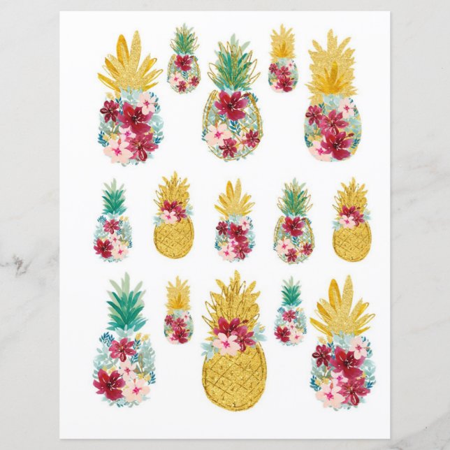 Colourful Pineapples Cutout for Scrapbook & Journa (Front)