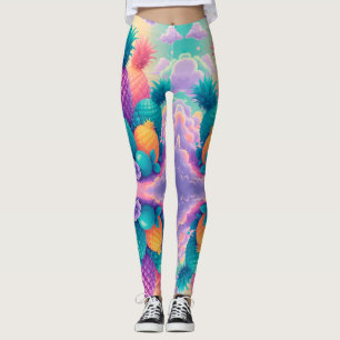 Colourful pineapples leggings
