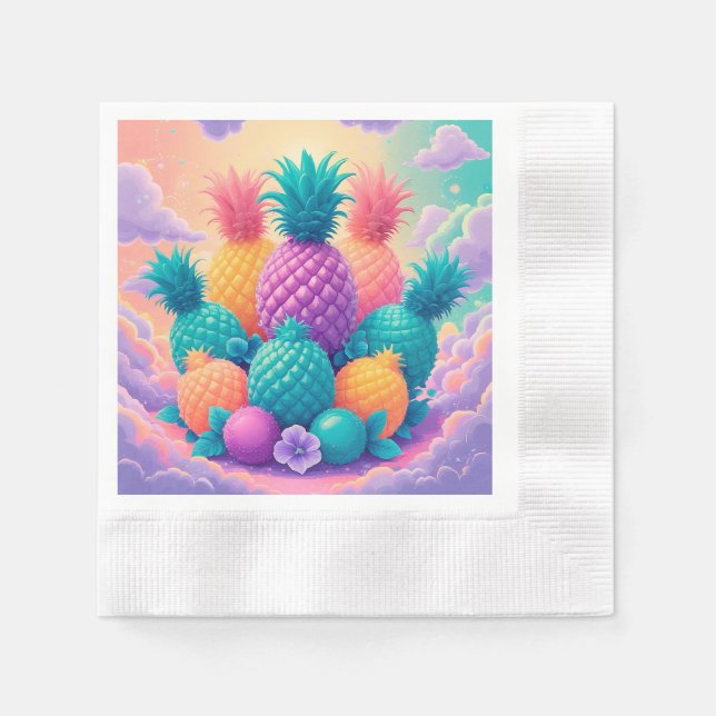 Colourful pineapples napkin (Front)