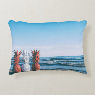 Colourful Pineapples on the Beach Decorative Cushion