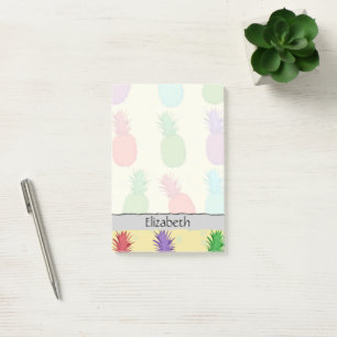 Colourful Pineapples, Pineapple Pattern, Your Name Post-it Notes
