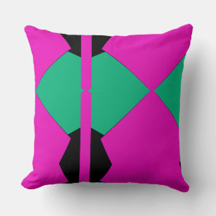 Colourful pink and green Abstract menimalist art Cushion