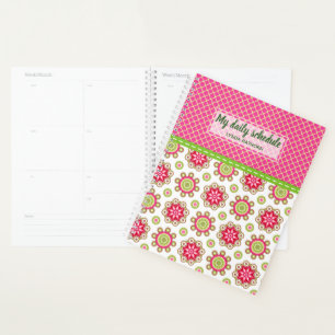 Colourful Pink and Green Patterns Daily Planner