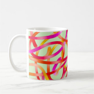 Colourful pink and orange abstract design coffee mug