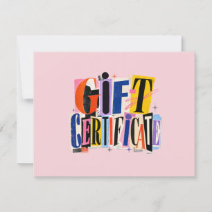 Colourful Pink Business Gift Certificate