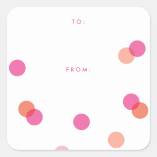 Colourful Pink Confetti   Gift Square Sticker