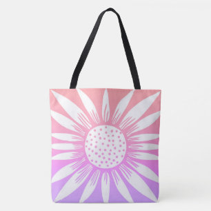 Colourful Pink Daisy Sunflower FLower Tote Bag