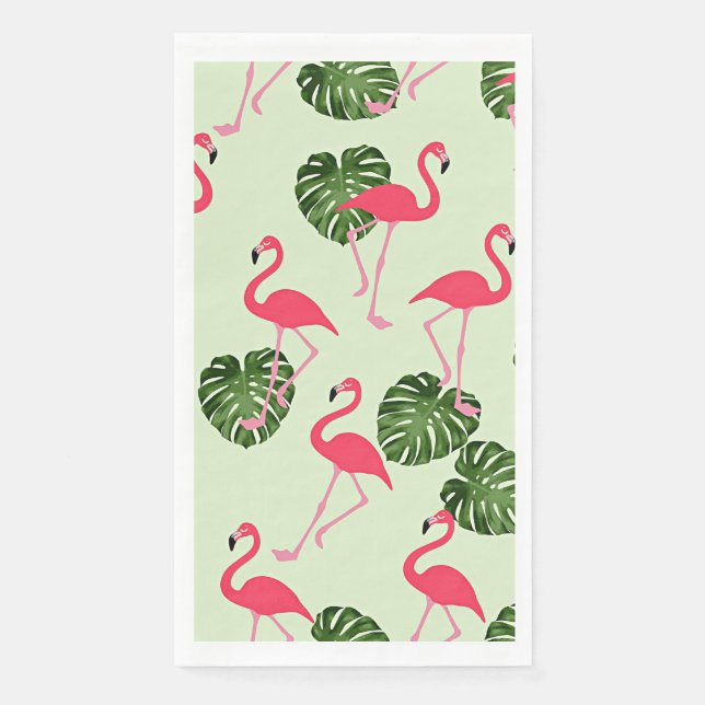 Colourful Pink Flamingo Pattern Napkin (Front)