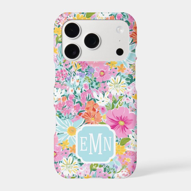Colourful Pink Garden Monogrammed (Back)