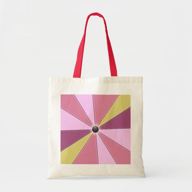 Colourful Pink Geometric Beams Tote Bag (Front)