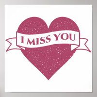Colourful pink I miss you distressed Heart