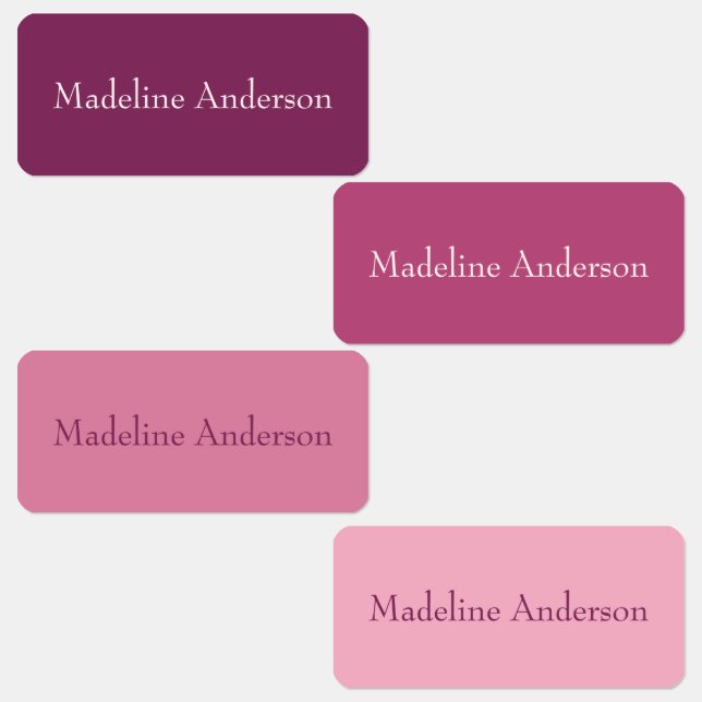 Colourful Pink Kids' Name Labels for Clothing (Group)