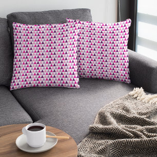 Colourful Pink Lavender Geometric Pattern Cushion