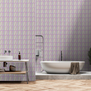 Colourful Pink Lavender Green Ribbon Small Tiles Wallpaper