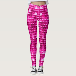 Colourful Pink Mermaid Scales Fantasy Leggings