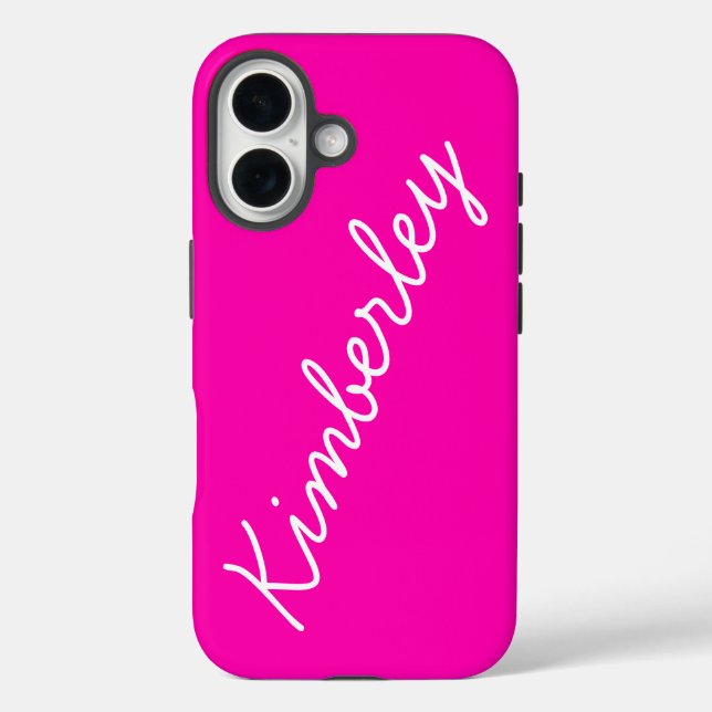 Colourful Pink Neon Monogram Trendy Fashion Colour Case-Mate iPhone Case (Back)