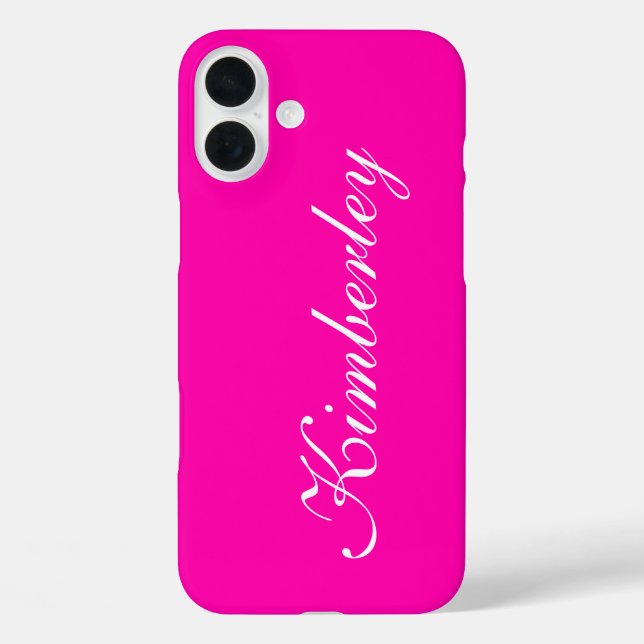 Colourful Pink Neon Monogram Trendy Fashion Colour Case-Mate iPhone Case (Back)