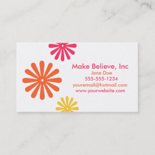 Colourful Pink Orange and Yellow Flowers Business Card