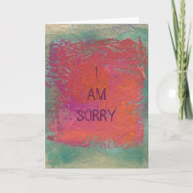 Colourful pink orange art painting customise card (Front)