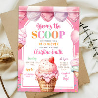 Colourful Pink Pastel Candies Ice Cream Baby Showe